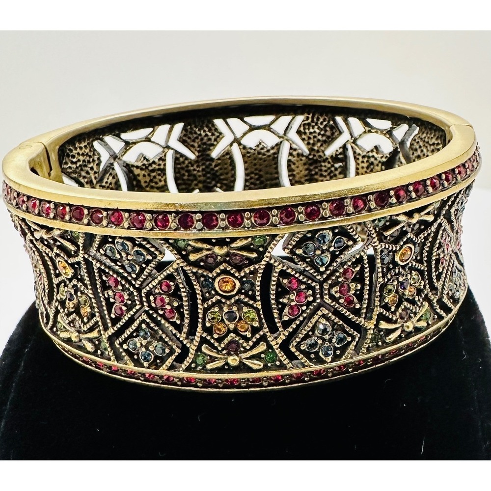 HEIDI DAUS 'Byzantine Beauty' Red Rim Crystal Cuff Bracelet  Multicolor Retired